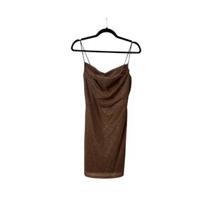 Brown Sparkly Windsor Sleeveless Mini Dress